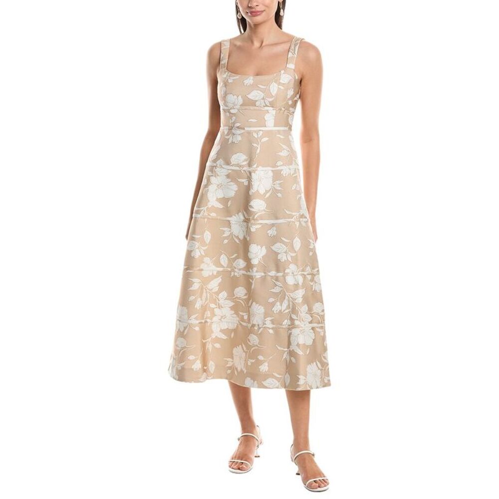 Anne Klein Womens A-Line Midi Dress, White